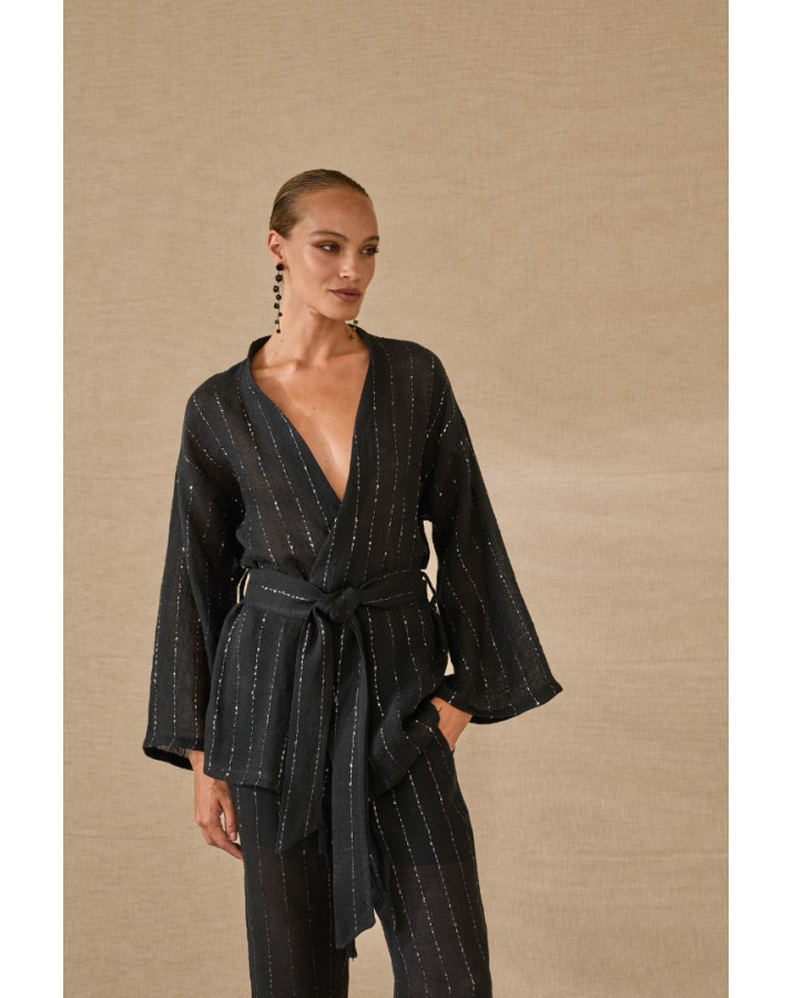 SOUVENIR ΜΑΥΡΟ ΚΙΜΟΝΟ ΜΕ ΑΣΗΜΙ ΡΙΓΕΣ S39M0391