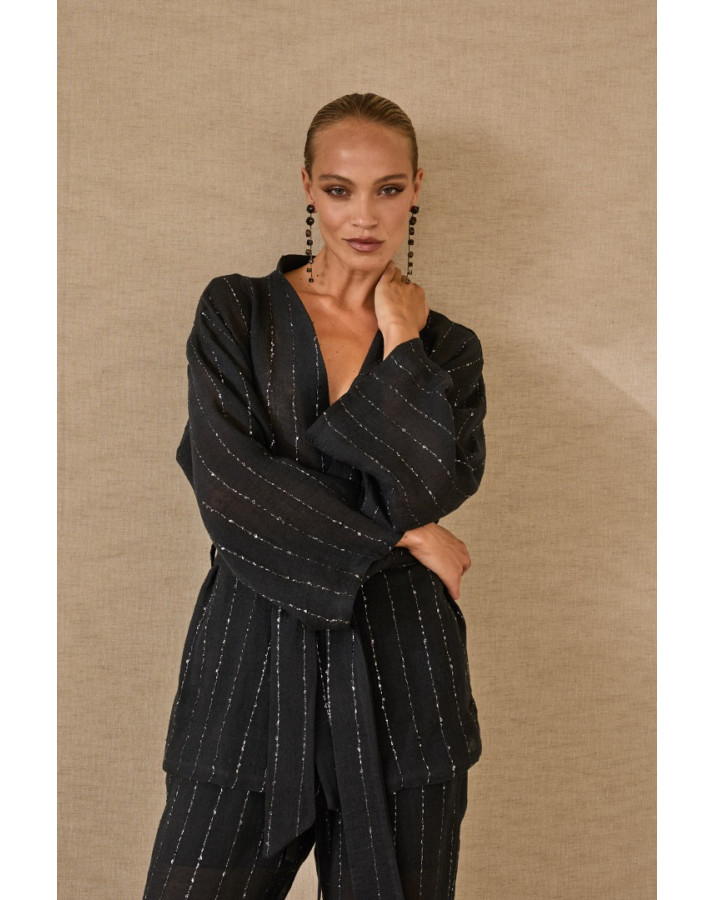 SOUVENIR ΜΑΥΡΟ ΚΙΜΟΝΟ ΜΕ ΑΣΗΜΙ ΡΙΓΕΣ S39M0391