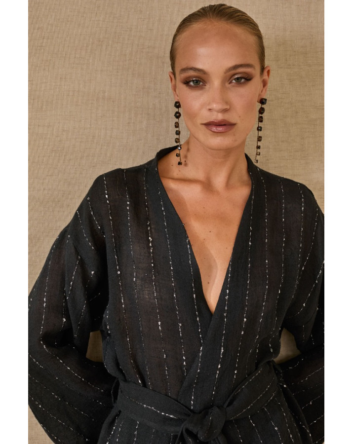 SOUVENIR ΜΑΥΡΟ ΚΙΜΟΝΟ ΜΕ ΑΣΗΜΙ ΡΙΓΕΣ S39M0391