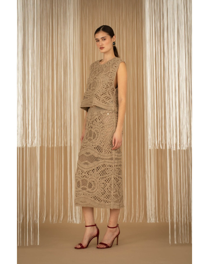 PHILIA LOFT ΠΛΕΚΤΗ ΜΠΕΖ MINTI ΦΟΥΣΤΑ F02O0230