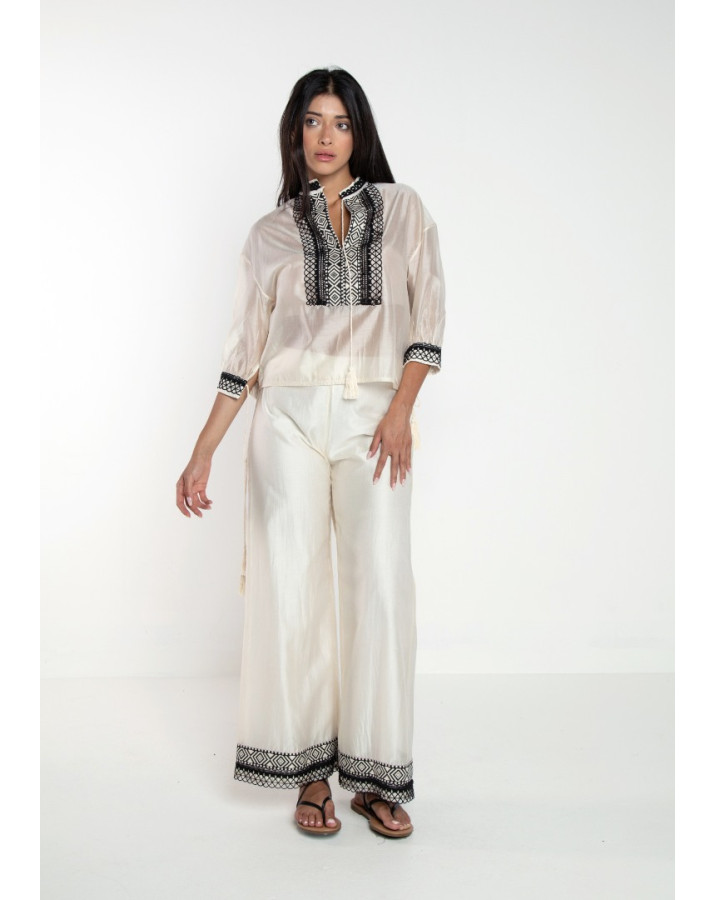 LOKITA ΠΑΝΤΕΛΟΝΑ ΕΚΡΟΥ  ΜΕΤΑΞΩΤΗ ΜΕ ΚΕΝΤΗΜΑ ΣΤΟ ΤΕΛΕΙΩΜΑ LOK0096/1265/MLSSPR