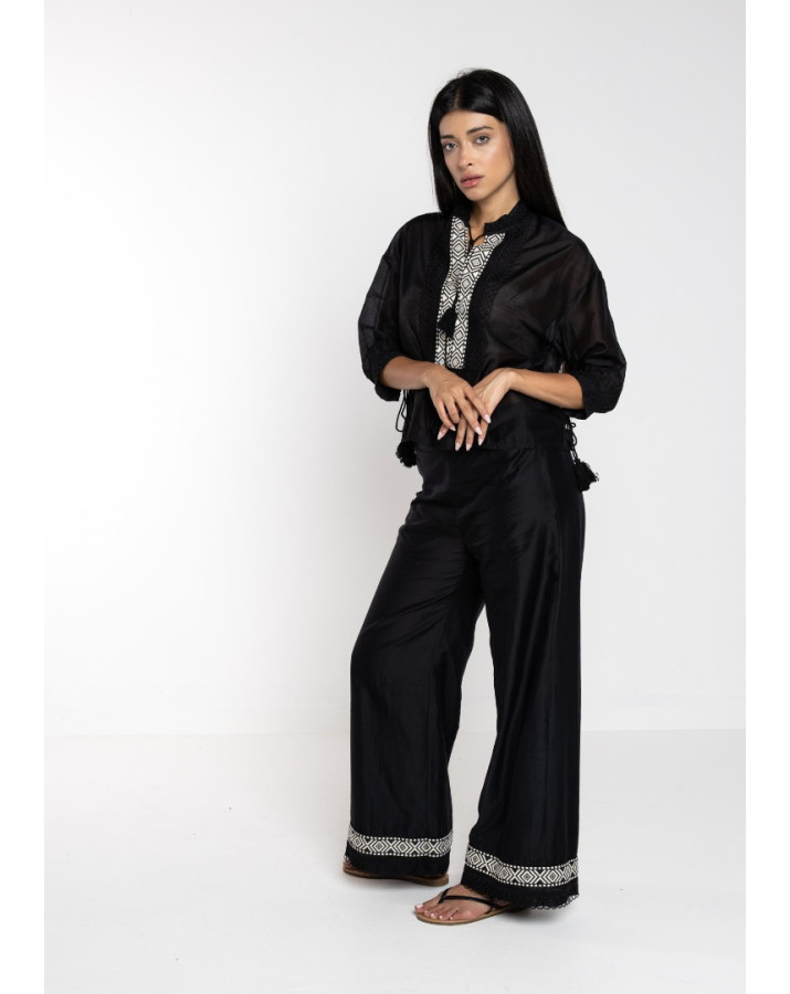 LOKITA ΠΑΝΤΕΛΟΝΑ ΕΚΡΟΥ  ΜΕΤΑΞΩΤΗ ΜΕ ΚΕΝΤΗΜΑ ΣΤΟ ΤΕΛΕΙΩΜΑ LOK0096/1265/MLSSPR