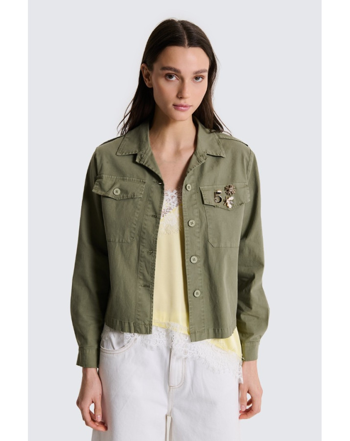 TWO WAY ΛΑΔΙ ΤΖΑΚΕΤ ΜΕ ΚΑΡΦΙΤΣΕΣ ΣΤΗ ΜΠΡΟΣΤΑ ΤΣΕΠΗ WGIA26SFK148