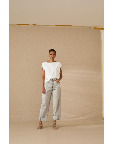 SOUVENIR Τζιν ξεβαμένο σε γκρι απόχρωση a0141s0025