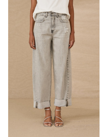 SOUVENIR Tζιν Ξεβαμένο σε γκρι απόχρωση cotton 100%  a0141s0025