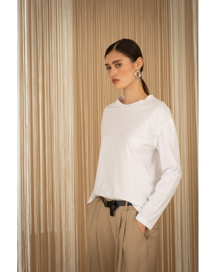 PHILIA LOFT Μακριμάνικη μπλούζα με V λαιμόκοψη E0054