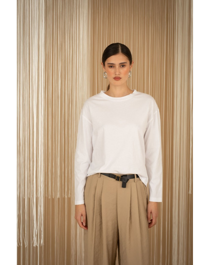 PHILIA LOFT Μακριμάνικη μπλούζα με V λαιμόκοψη E0054