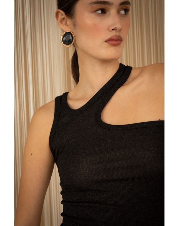 PHILIA LOFT Τοπ με μόνο ώμο και cut-out λεπτομέρεια L0082